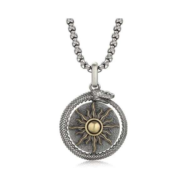 Celestial Ouroboros | Sun Moon Stars  925 Silver Pendant